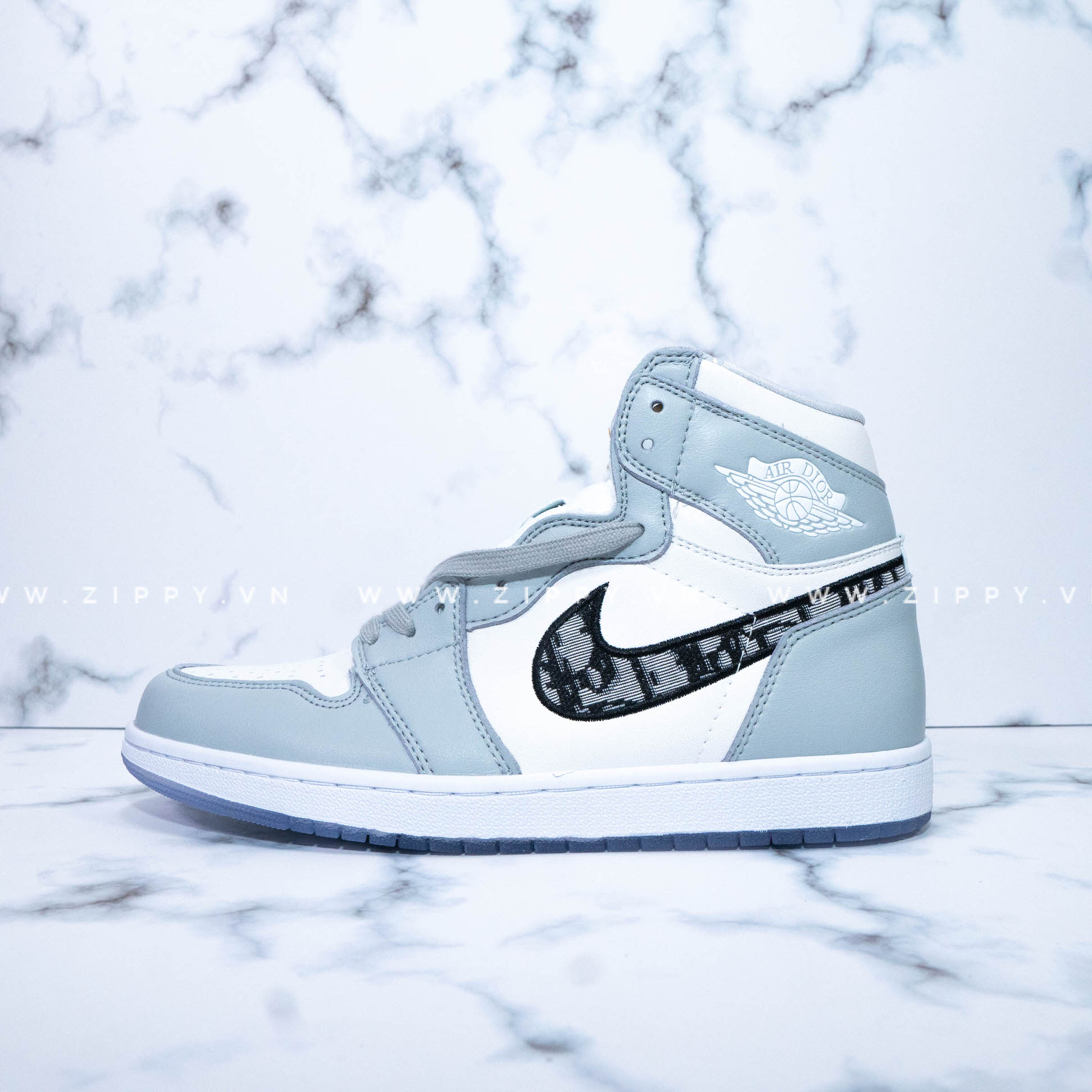 Nike Air Jordan 1 Mid Dior White BlackBlue 553668100  Ordixicom